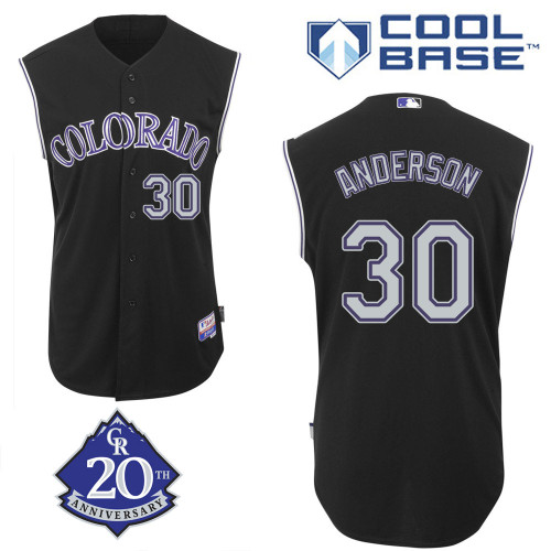 Brett Anderson #30 Youth Baseball Jersey-Colorado Rockies Authentic Alternate 2 Black MLB Jersey
